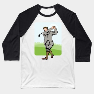 Vintage Golfer Teeing Off Retro Baseball T-Shirt